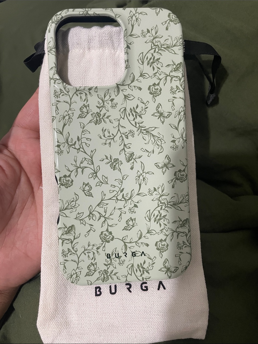 Burga Floral Mint Green iPhone 16 Pro Max Case